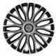 Enjoliveur 16 pouces noir argent bicolore MILAN - pack 4 enjoliveurs