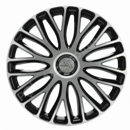 Enjoliveur 16 pouces noir argent bicolore MILAN - pack 4 enjoliveurs