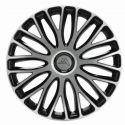 Enjoliveur 16 pouces noir argent bicolore MILAN - pack 4 enjoliveurs