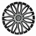 Enjoliveur 14 pouces noir argent bicolore MILAN - pack 4 enjoliveurs