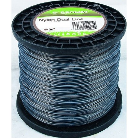 Fil pour debroussailleuse rond coextrudé 2,4 mm DUAL bobine 262 mètres