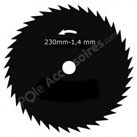 Lame disque débroussailleuse 40 dents 255 mm x 1,4 mm ep.
