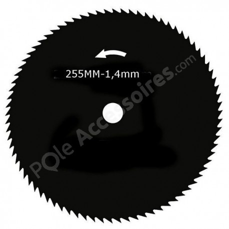 Lame disque débroussailleuse 80 dents 255 mm x 1,4 mm ep.