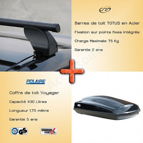 Compatible avec Peugeot 3008 5P 2020 Barres de toit pour toit de voiture  130 cm Barre de toit pour rails haut et bas porte-bagages en acier.