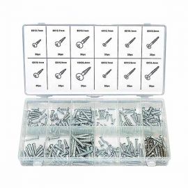 Boite coffret de 240 vis bois à têtes plates et têtes rondes