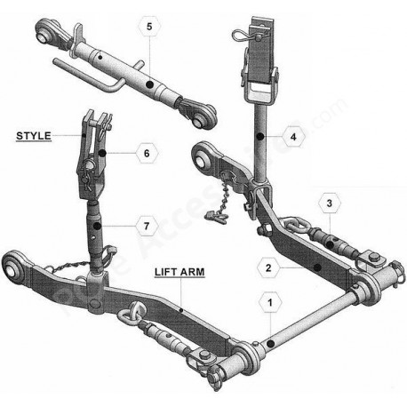 Kit d attelage 3 points pour microtracteur Kubota ou Iseki 