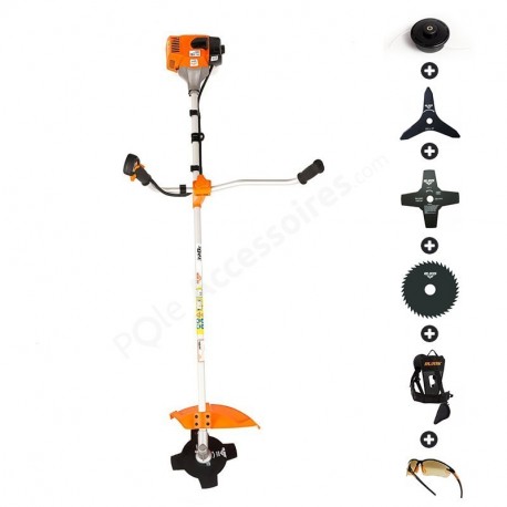 Débroussailleuse 33 cm3 tête fil automatique - 3 couteaux - harnais Ruris 320C