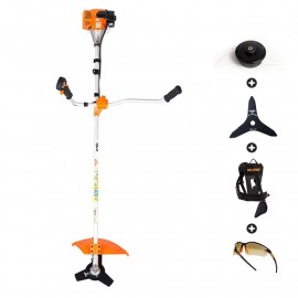 Débroussailleuse 26 cm3 tête fil automatique - couteau 3 dents - harnais Ruris 270C