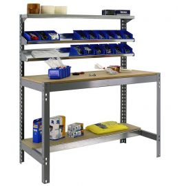 SimonRack 338100045159074 Bt/1 Kit d' Etabli Gris Foncé/Bois