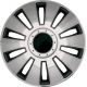 Enjoliveur 16 pouces noir et argent SILVERSTONE - pack 4 enjoliveurs
