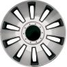 Enjoliveur 16 pouces noir et argent SILVERSTONE - pack 4 enjoliveurs